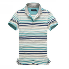 Short Sleeve Striped Polo Private Label Polo Shirts (PS-056)